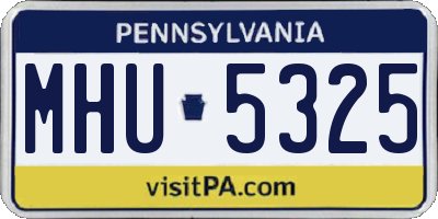 PA license plate MHU5325