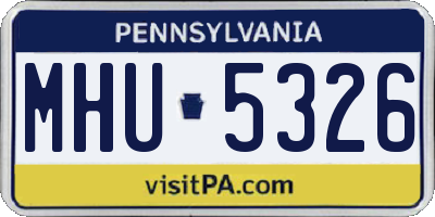 PA license plate MHU5326