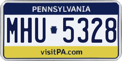 PA license plate MHU5328