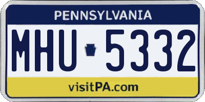 PA license plate MHU5332