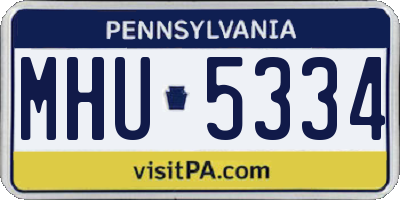 PA license plate MHU5334