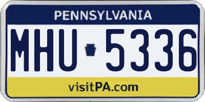 PA license plate MHU5336