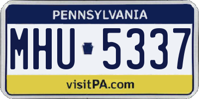 PA license plate MHU5337