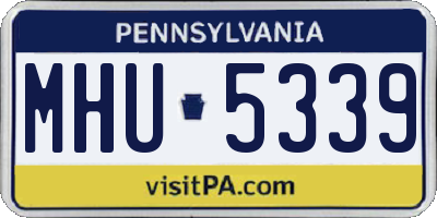 PA license plate MHU5339