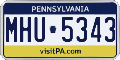 PA license plate MHU5343