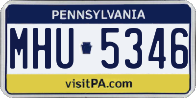 PA license plate MHU5346