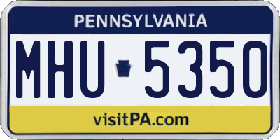 PA license plate MHU5350