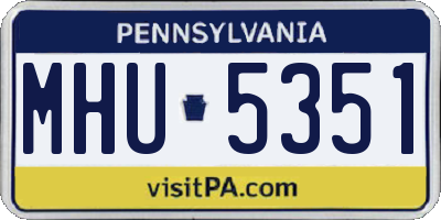 PA license plate MHU5351