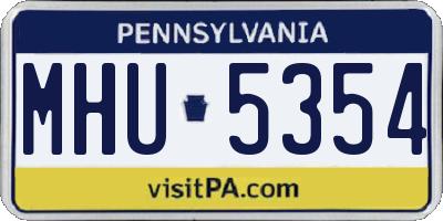 PA license plate MHU5354