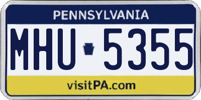 PA license plate MHU5355