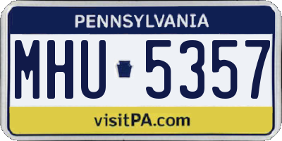 PA license plate MHU5357