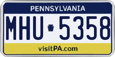 PA license plate MHU5358
