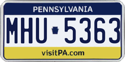 PA license plate MHU5363