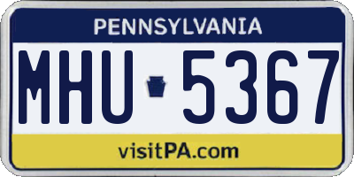 PA license plate MHU5367