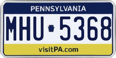 PA license plate MHU5368