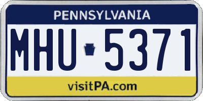 PA license plate MHU5371