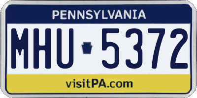PA license plate MHU5372