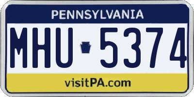 PA license plate MHU5374