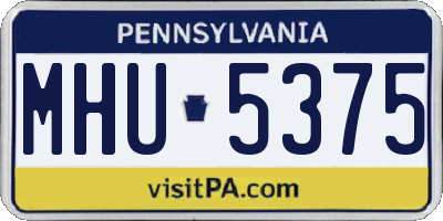 PA license plate MHU5375