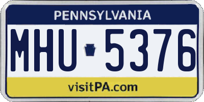 PA license plate MHU5376