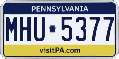 PA license plate MHU5377