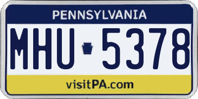 PA license plate MHU5378