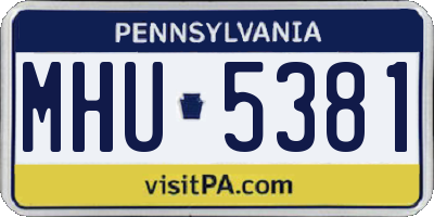 PA license plate MHU5381