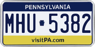 PA license plate MHU5382