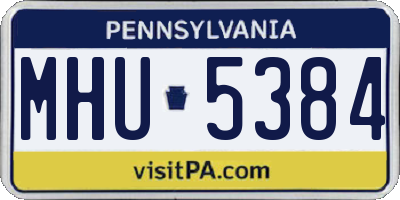 PA license plate MHU5384