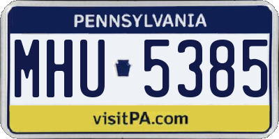 PA license plate MHU5385