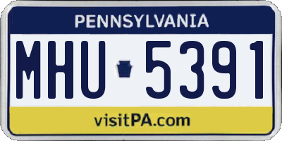 PA license plate MHU5391