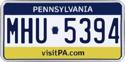 PA license plate MHU5394