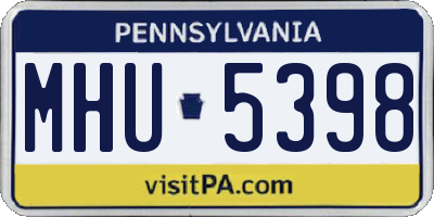 PA license plate MHU5398