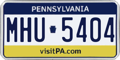 PA license plate MHU5404
