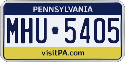 PA license plate MHU5405