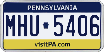 PA license plate MHU5406