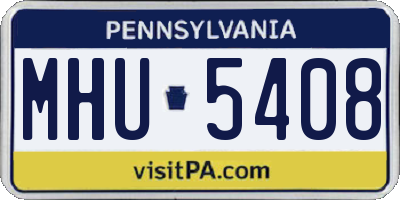 PA license plate MHU5408
