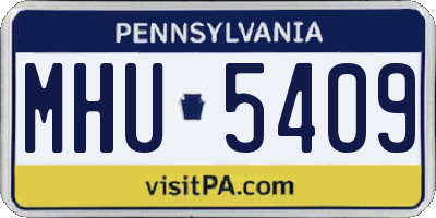 PA license plate MHU5409