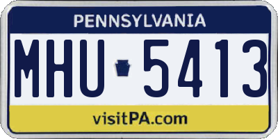 PA license plate MHU5413