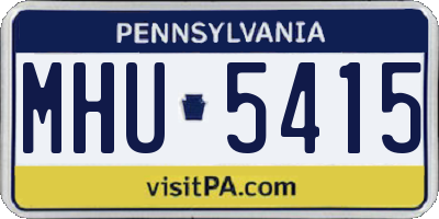 PA license plate MHU5415