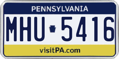 PA license plate MHU5416