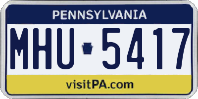 PA license plate MHU5417