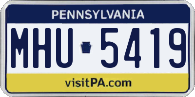 PA license plate MHU5419