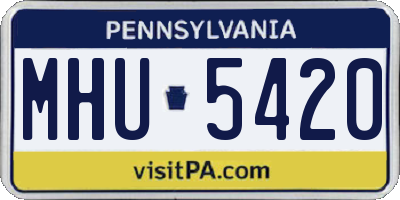 PA license plate MHU5420