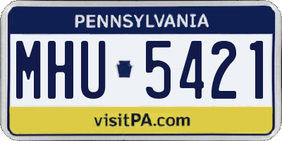 PA license plate MHU5421