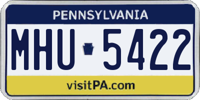 PA license plate MHU5422