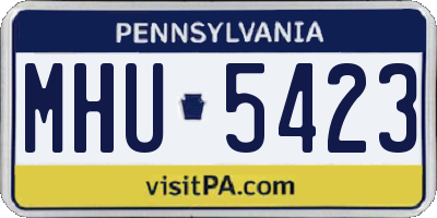 PA license plate MHU5423