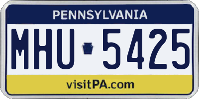 PA license plate MHU5425