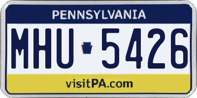 PA license plate MHU5426