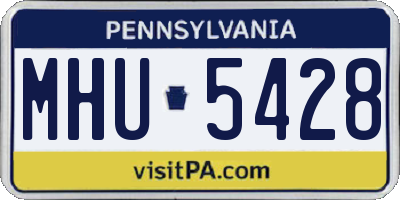 PA license plate MHU5428